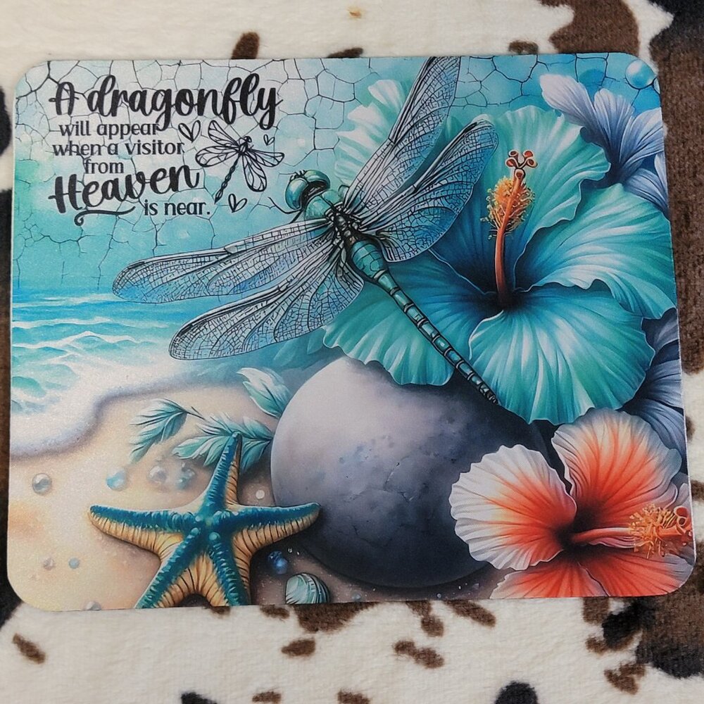 Dragonfly Heaven Quote Non Slip Custom Mouse Pad